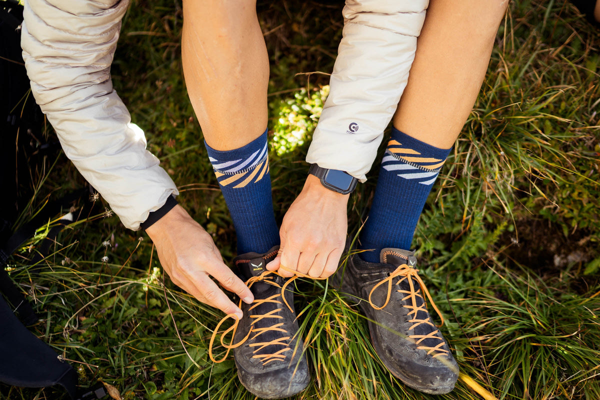 MERINO LIGHT LANES NAVY ORANGE Merino Light INCYLENCE