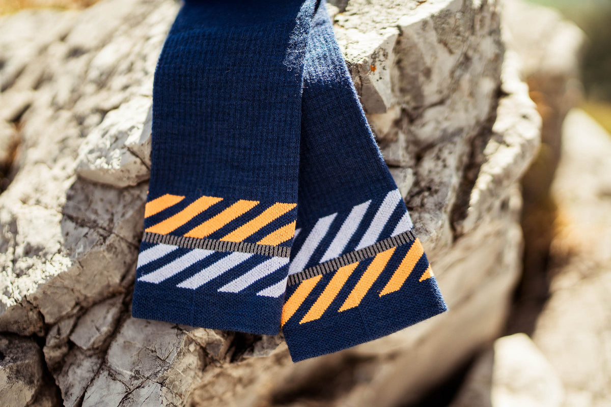 MERINO LIGHT LANES NAVY ORANGE Merino Light INCYLENCE