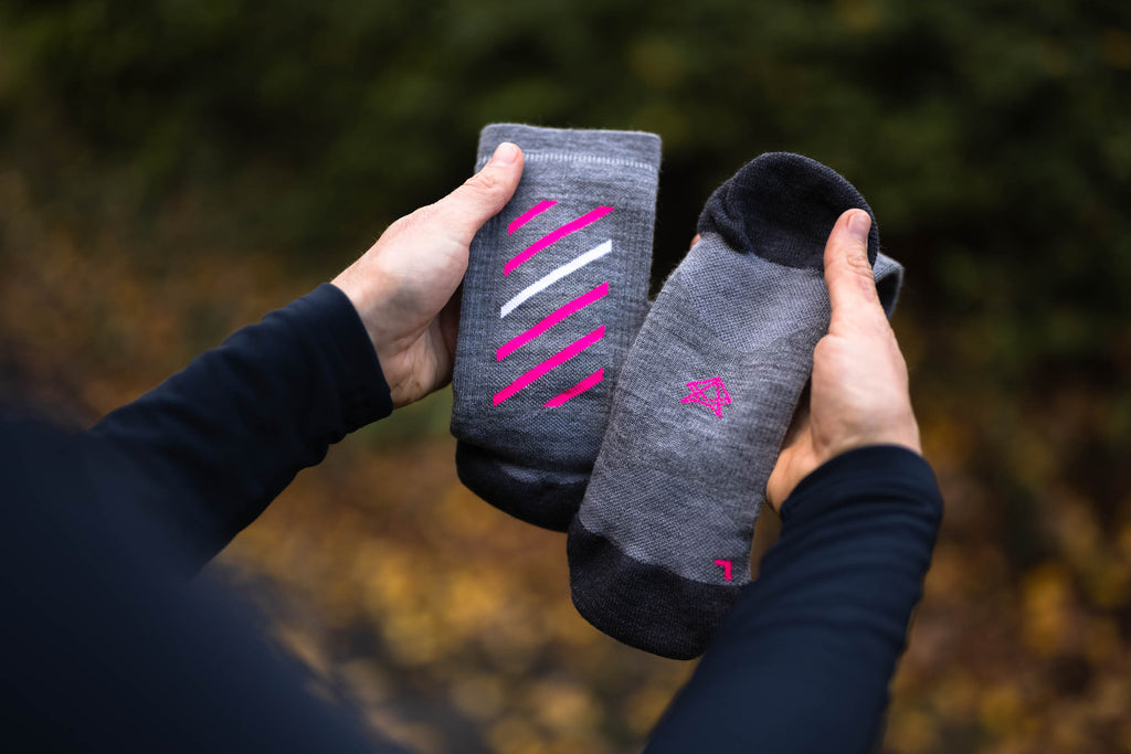 INCYLENCE MERINO RISE GREY PINK Socks INCYLENCE   