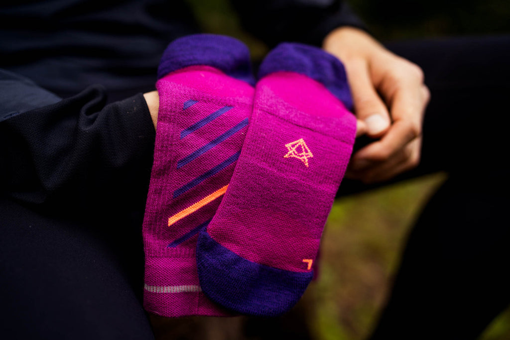 INCYLENCE MERINO RISE MAGENTA ORANGE Socks INCYLENCE