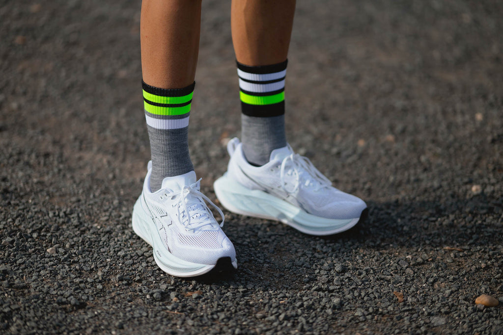 INCYLENCE MERINO STRIVE LIGHT GREY NEON GREEN Socks INCYLENCE   