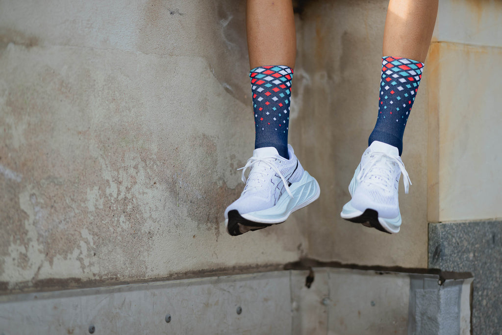 INCYLENCE RUNNING CRYSTALS NAVY CYAN INFERNO Socks INCYLENCE