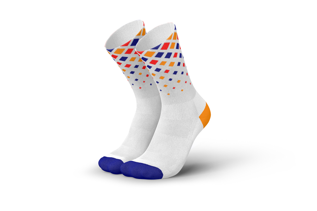 INCYLENCE RUNNING CRYSTALS WHITE PURPLE ORANGE Socks INCYLENCE