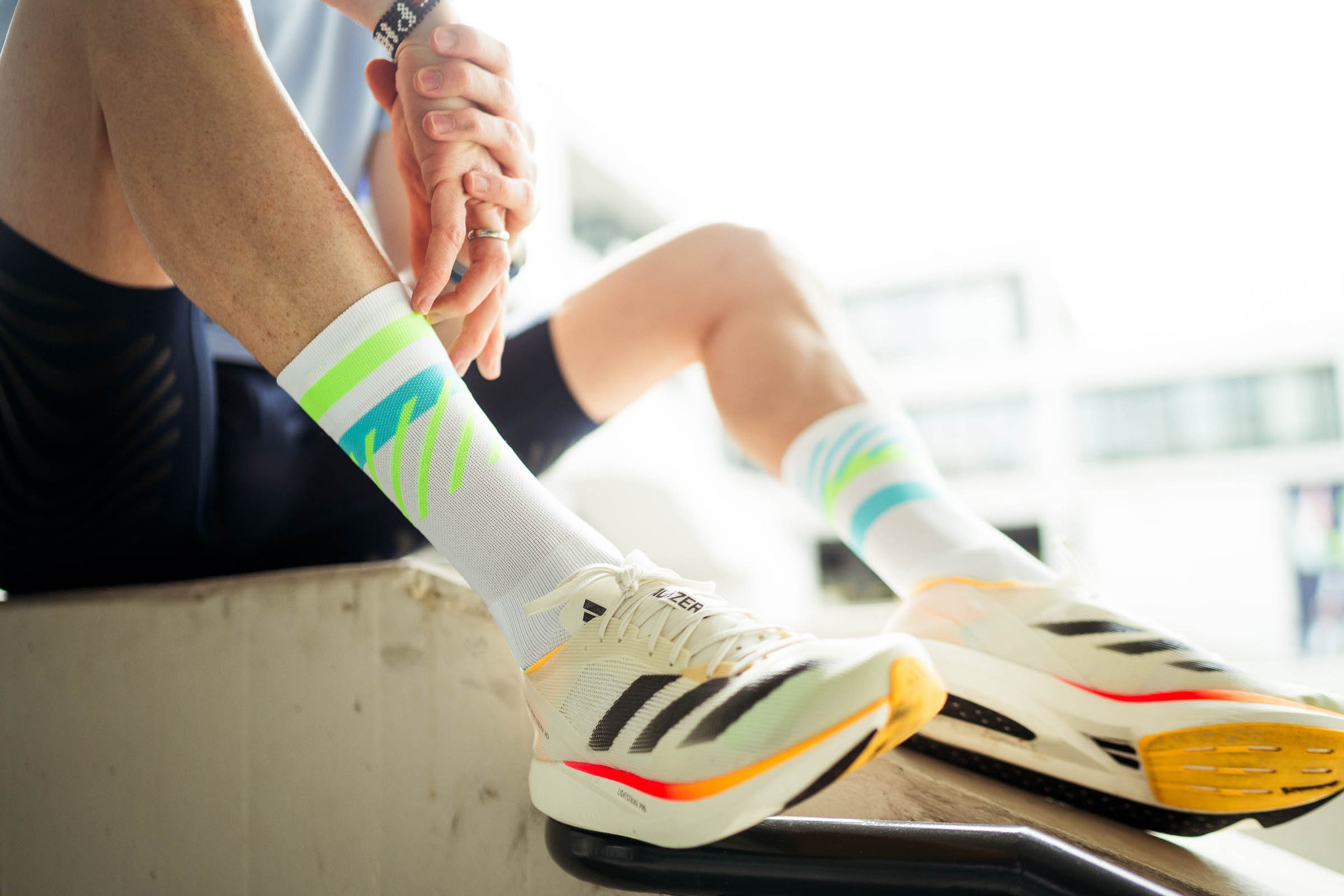 High-Cut Running Socks INCYLENCE Disrupts Green Cyan – Performance Socks |  INCYLENCE Official Store