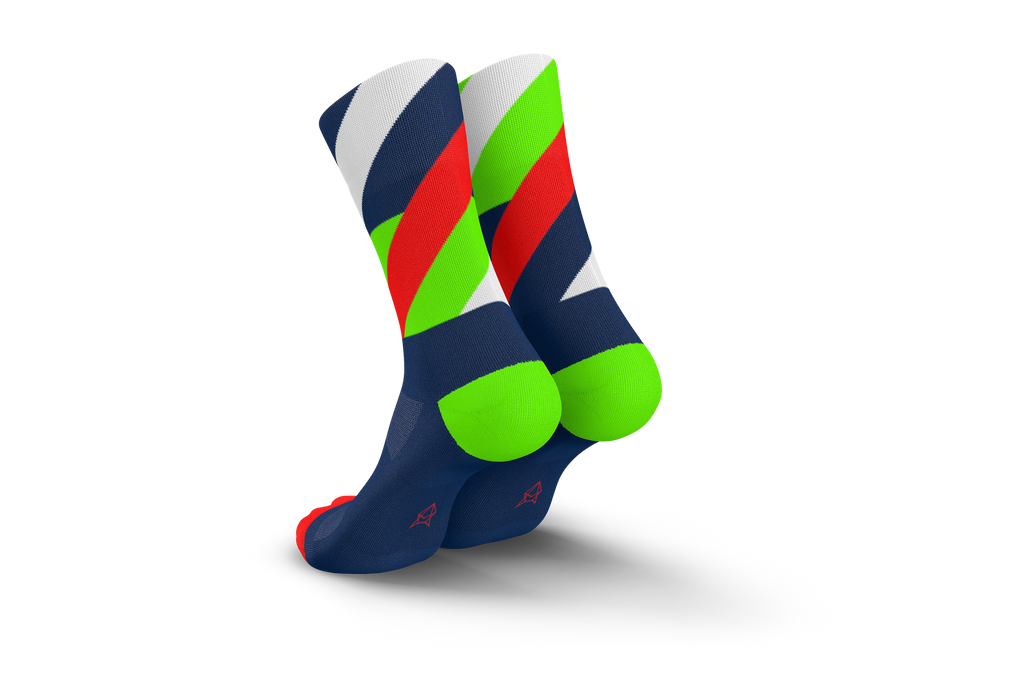 INCYLENCE RUNNING LOOPS NAVY GREEN INFERNO Socks INCYLENCE