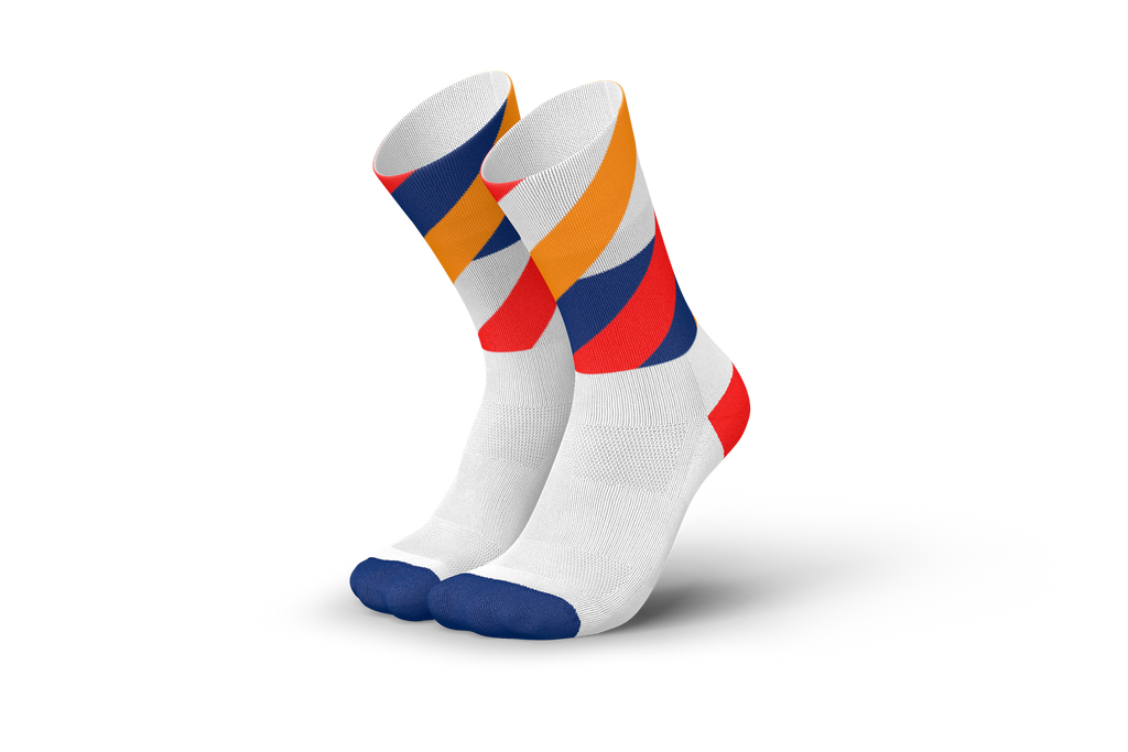 INCYLENCE RUNNING LOOPS WHITE ORANGE INFERNO Socks INCYLENCE