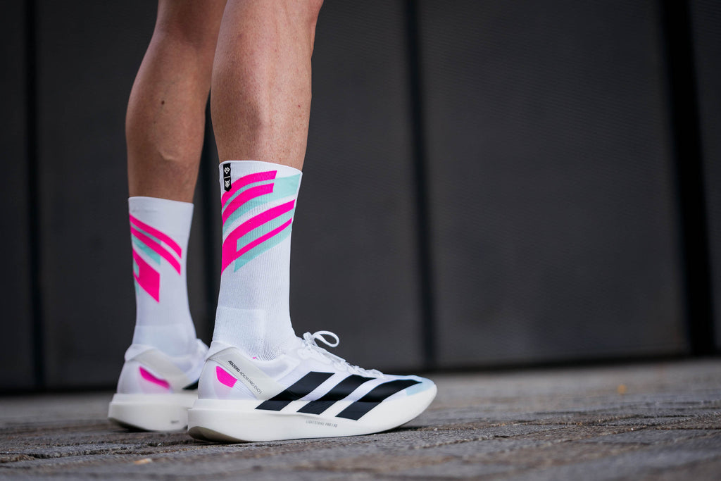 INCYLENCE RUNNING PHILIPP PFLIEGER RACING V4 WHITE MINT PINK Socks INCYLENCE   