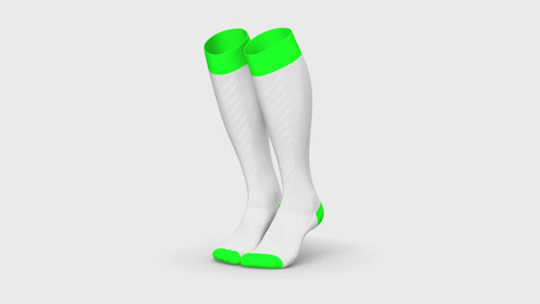 INCYLENCE RENEWED COMPRESSION V2 WHITE NEON GREEN Kompressionssocken INCYLENCE