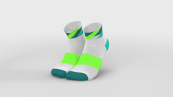 INCYLENCE RUNNING LOOPS SHORT WHITE GREEN Socks INCYLENCE