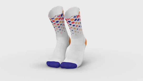 INCYLENCE RUNNING CRYSTALS WHITE PURPLE ORANGE Socks INCYLENCE