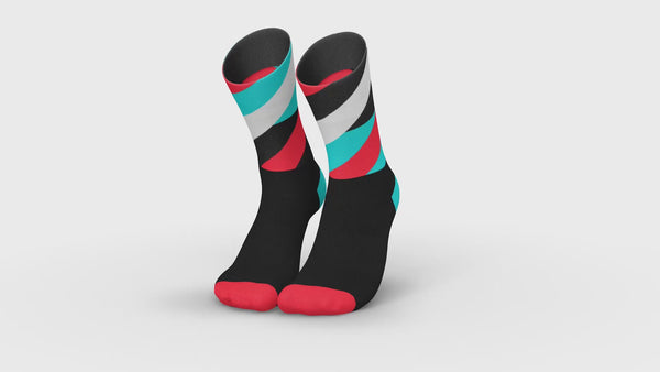 INCYLENCE RUNNING LOOPS BLACK CYAN INFERNO Socks INCYLENCE