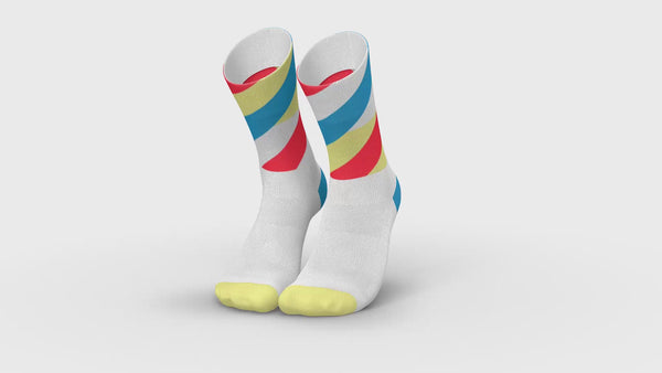 INCYLENCE RUNNING LOOPS WHITE BLUE INFERNO Socks INCYLENCE