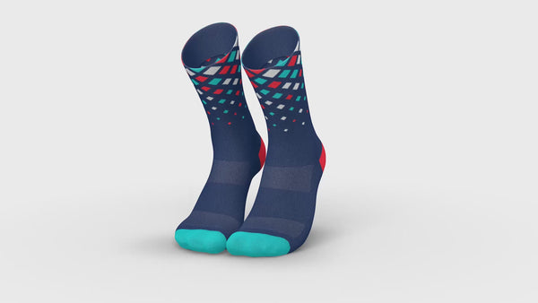 INCYLENCE RUNNING CRYSTALS NAVY CYAN INFERNO Socks INCYLENCE