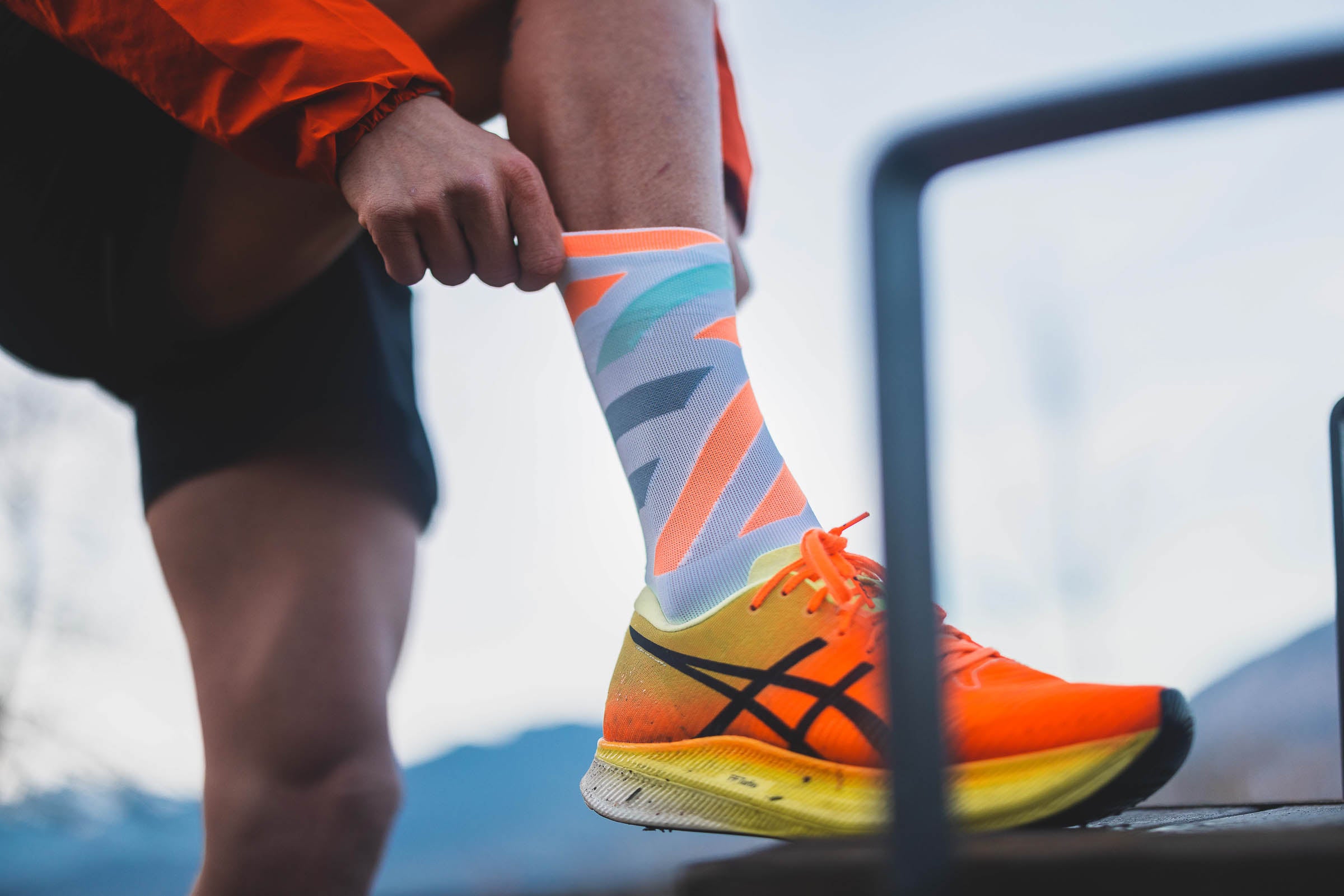 High-Cut Running Performance INCYLENCE White Official – Socks Socks Orange INCYLENCE Platforms | Store