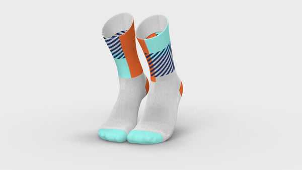 incylence ultralight socks high-cut districts bunte sportsocken in weiß, mint, orange